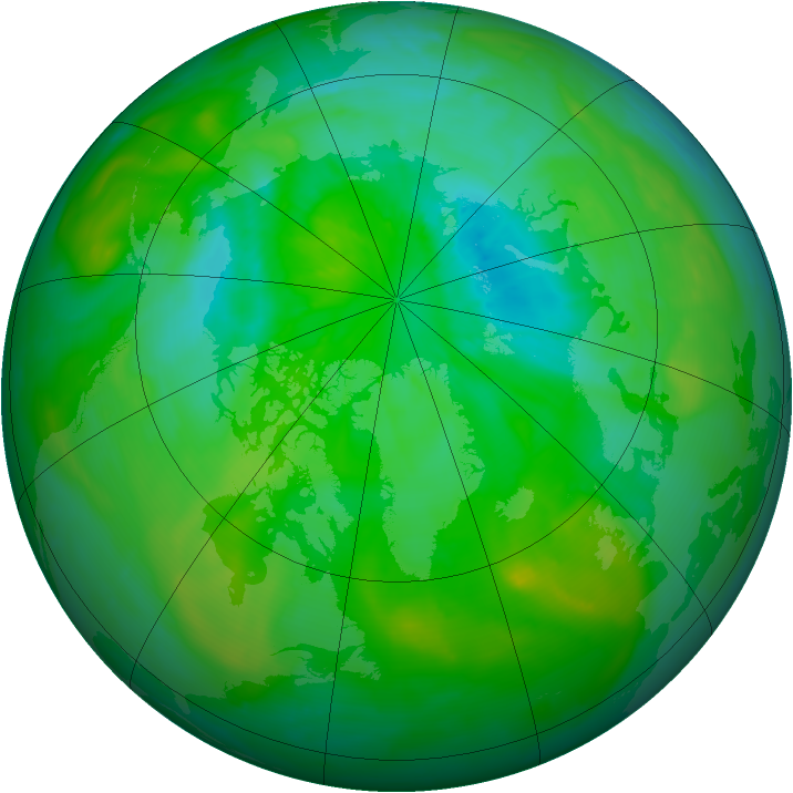 Arctic ozone map for 02 August 2013
